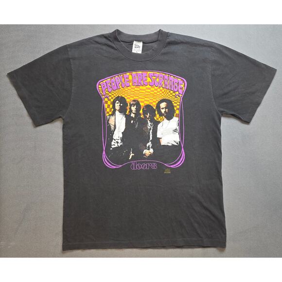Vtg '91 The Doors Band T-Shirt Size XL People Are Strange When You're A Stranger - Picture 1 of 10